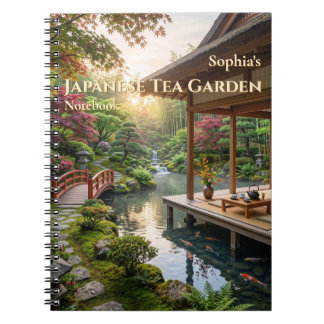 Cuaderno espiral personalizado del jardín de té ja