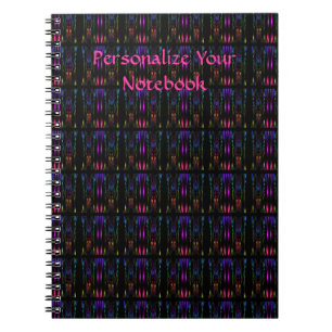 Cuaderno espiral personalizado del mosaico negro