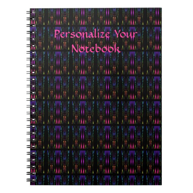 Cuaderno espiral personalizado del mosaico negro (Frente)