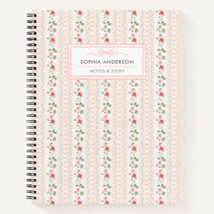 Cuaderno espiral personalizado shabby chic de fres