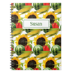 Cuaderno espiral personificado del jardín del gira