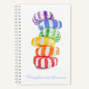 CUADERNO ESPIRAL RAINBOW CANDY 5.5x8.5 + Texto