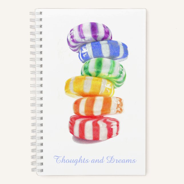 CUADERNO ESPIRAL RAINBOW CANDY 5.5x8.5 + Texto (Anverso)