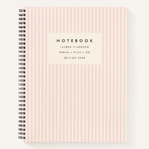 Cuaderno Espiral rayada de fondo de crema rosa de Rubor