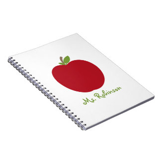 Cuaderno espiral rojo de Apple para los profesores