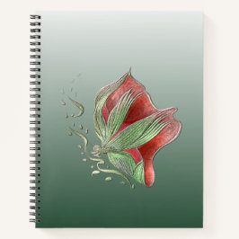 Cuaderno espiral rojo y verde elegante