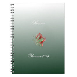 Cuaderno espiral rojo y verde elegante