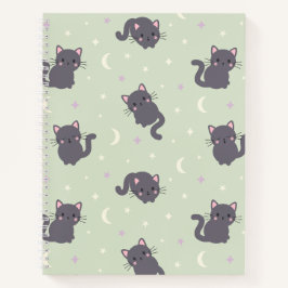 Cuaderno espiral sage de gatos grises lindos