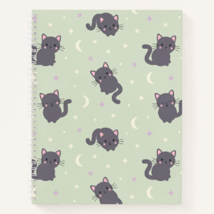 Cuaderno espiral sage de gatos grises lindos