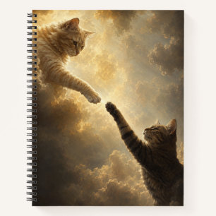 Cuaderno espiral sagrado de casi toque entre gatos