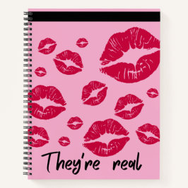 Cuaderno espiral son verdaderos besos de labios
