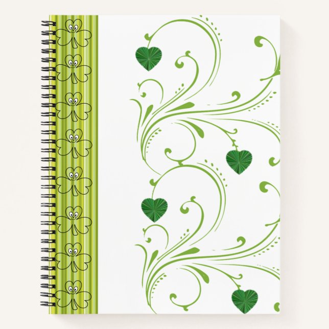Cuaderno espiral St. Patrick's Floral Shamrock (Anverso)