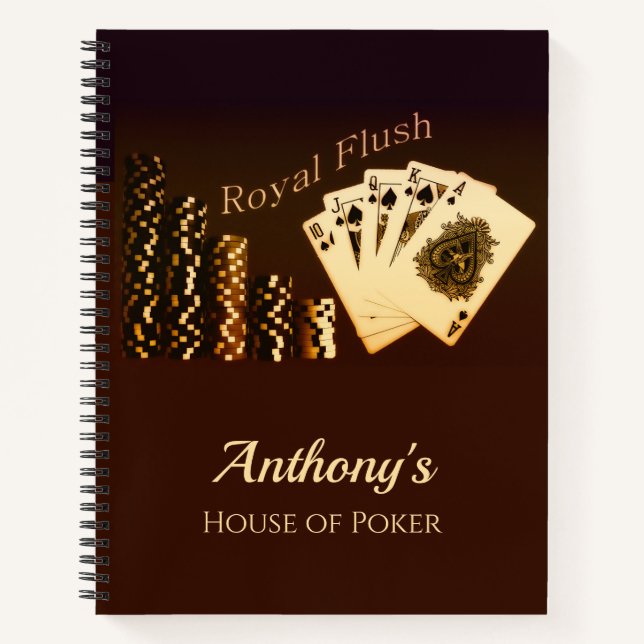 Cuaderno espiral temático de póquer Royal Flush (Anverso)