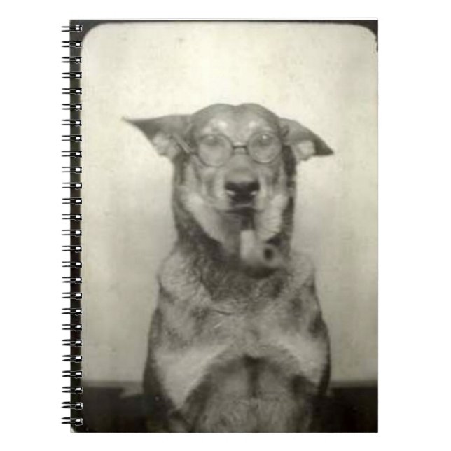 Cuaderno espiral temático del vintage del perro de (Frente)
