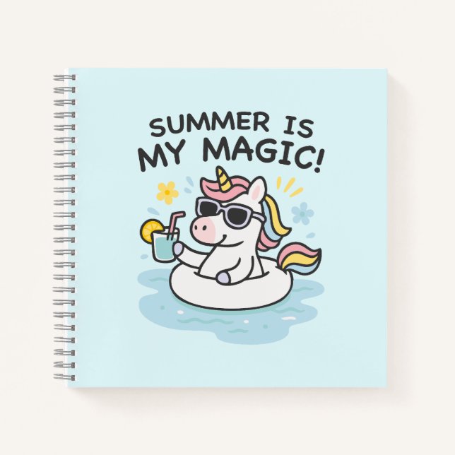 Cuaderno espiral unicornio kawaii  (Anverso)