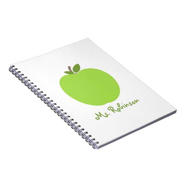 Cuaderno espiral verde de Apple para los (Lado Derecho)