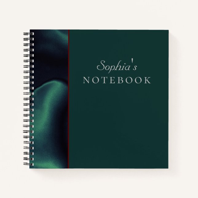 Cuaderno espiral verde elegante (Anverso)