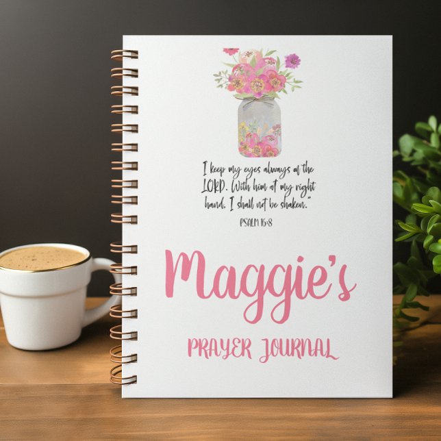 Cuaderno Espiral verso de la bíblica floral rosa personaliz (Subido por el creador)