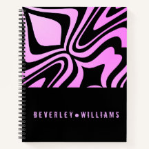 Cuaderno espiral violeta y negro personalizado