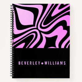 Cuaderno espiral violeta y negro personalizado