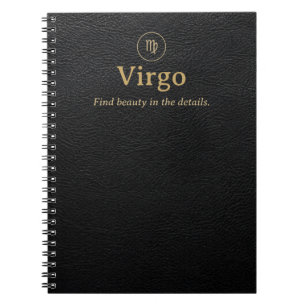 Cuaderno espiral Virgo Zodiac - Aspecto de cuero s