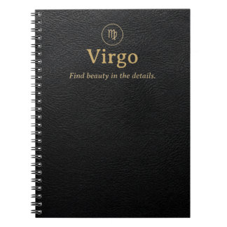Cuaderno espiral Virgo Zodiac - Aspecto de cuero s