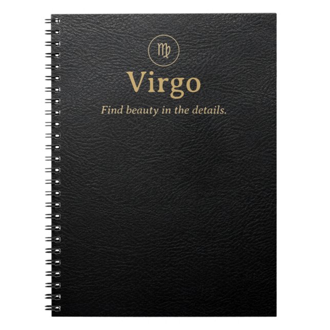 Cuaderno espiral Virgo Zodiac - Aspecto de cuero s (Frente)