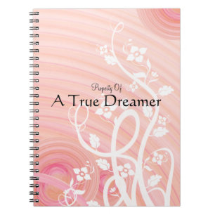 Cuaderno Espirales del melocotón, afiligranado y flores