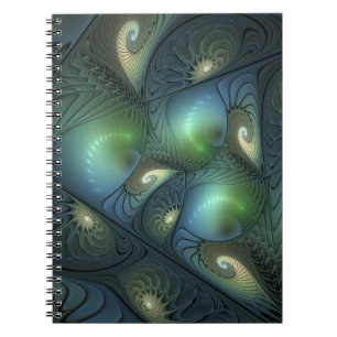 Cuaderno Espirales Verde azulado Beige Verde Resumen arte f
