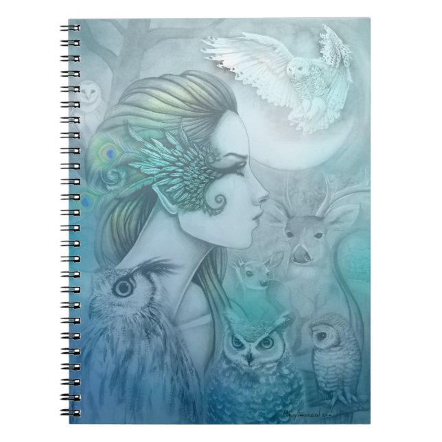 Cuaderno Espíritu de Artemisa Diosa Diana Arte Fantástico (Frente)