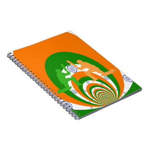 Cuaderno Espíritu de críquet de la India: diseño abstracto