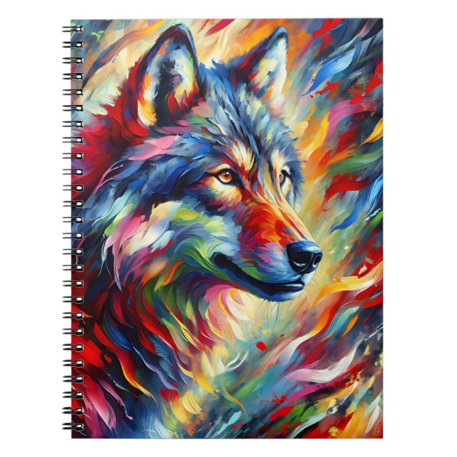 Cuaderno Espíritu del Lobo Salvaje – Energía Abstracta de A (Frente)