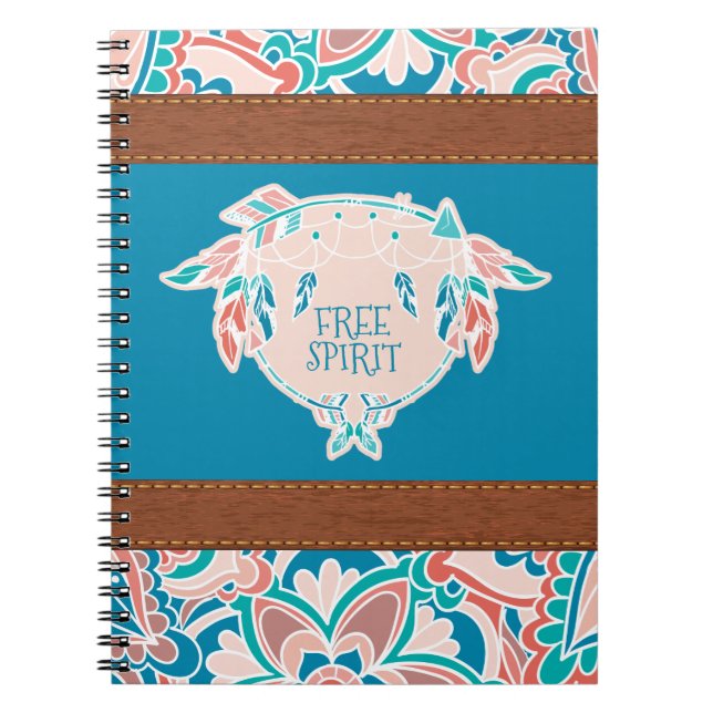Cuaderno Espíritu libre, imitación de cuero de Boho (Frente)