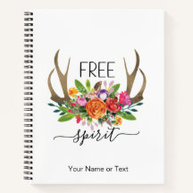 Espíritu Libre Moderno Boho Chic Flores Rosa Cuern