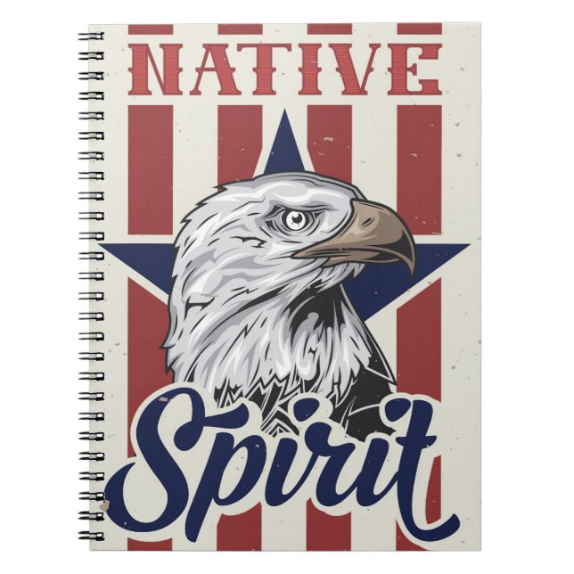 Cuaderno Espíritu nativo de águila calva (Frente)
