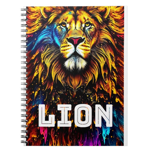 Cuaderno Esplash artístico de arte de león (Frente)
