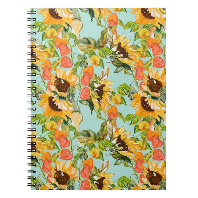 Cuaderno Esplendor de otoño: Patrón de la naturaleza sin fo (Frente)