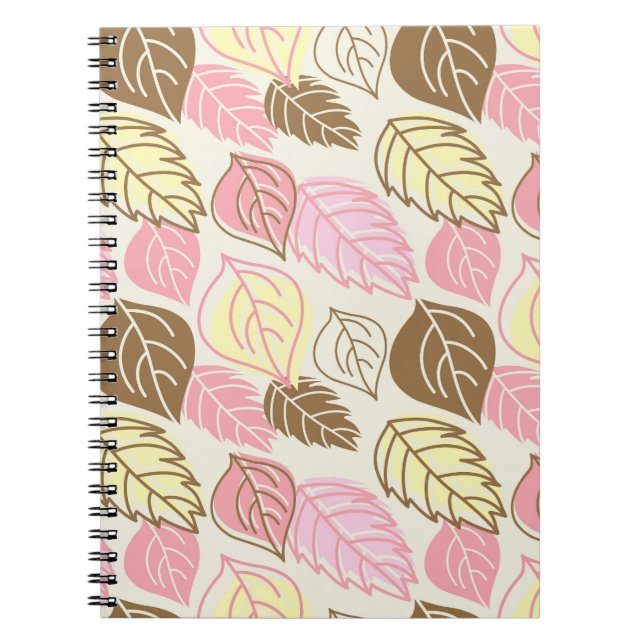 Cuaderno Esplendor Otoño: Patrón de hojas sin foco (Frente)