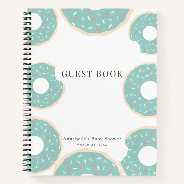 Cuaderno Espoleta verde de Baby Shower Donut (Anverso)