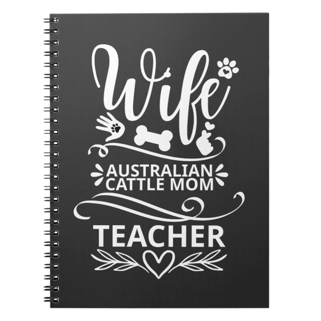 Cuaderno Esposa Ganado Australiano Maestra Perro Gracioso (Frente)