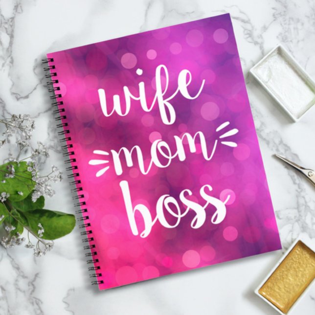 Cuaderno Esposa Mamá Boser Babe Divertido Escribir tipograf (Subido por el creador)