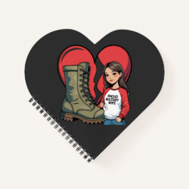 Cuaderno Esposa militar orgullosa - Corazón de "Esposa de B