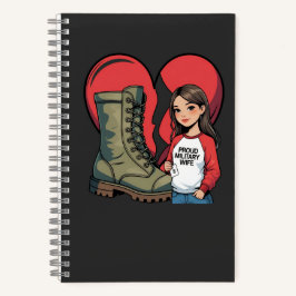 Cuaderno Esposa militar orgullosa - Corazón de "Esposa de B