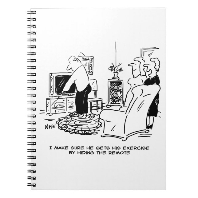 Cuaderno Esposa oculta el control remoto de la TV (Frente)