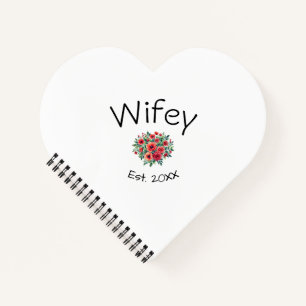 Cuaderno Esposa roja floral est Año futura esposa día de Sa