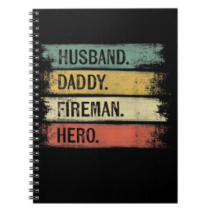 Cuaderno Esposo masculino papá bombero héroe