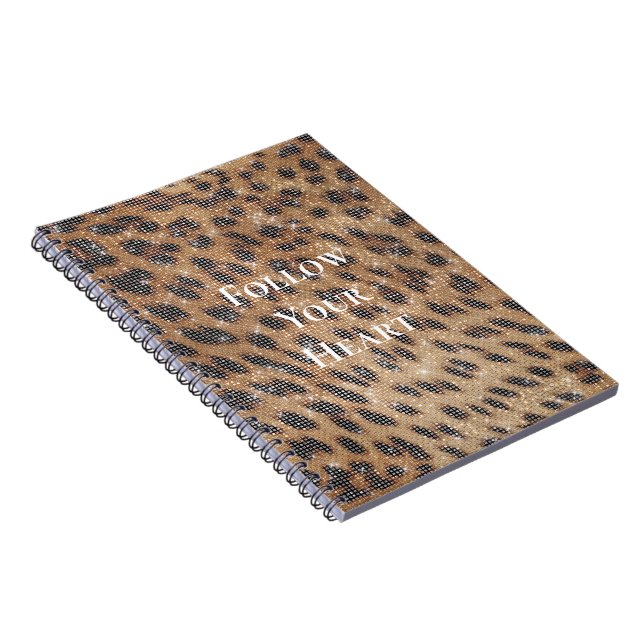 Cuaderno Espuma de impresión de animales leopardo marrón (Lado Derecho)