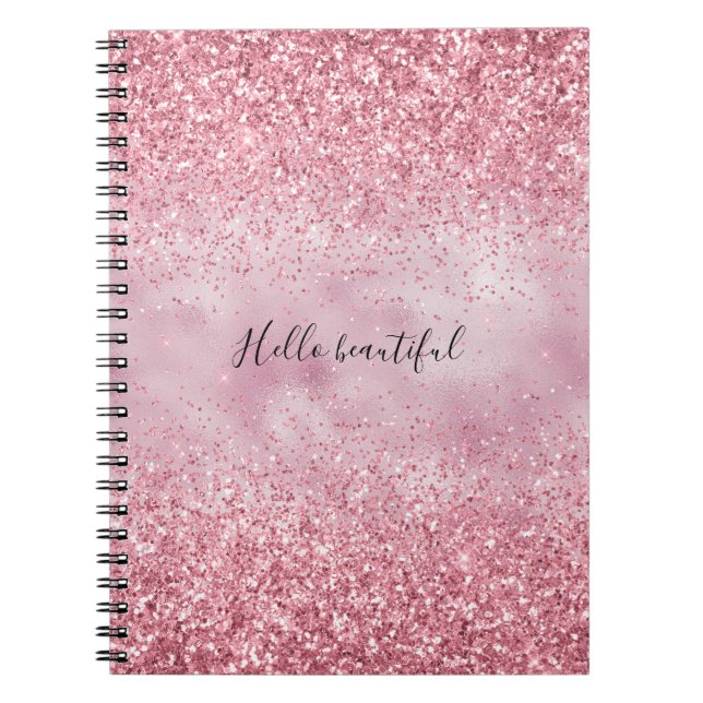 Cuaderno Espuma Purpurina de Glam Rosa Girly (Frente)