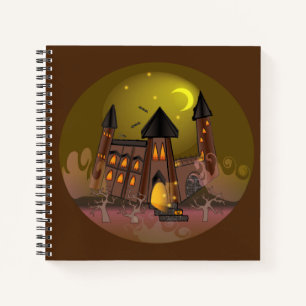 Cuaderno Espumosa casa de brujas de Halloween y castillo de
