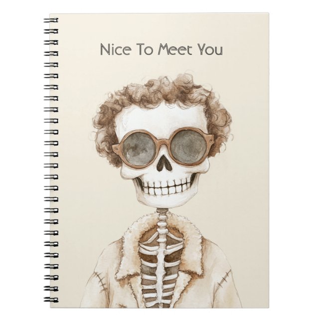 Cuaderno Esqueleto de Gafas con Gran Sonrisa Encantado de C (Frente)